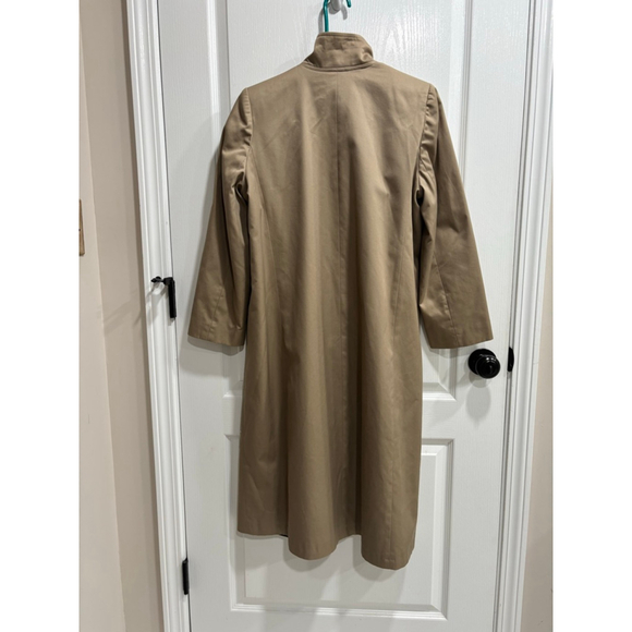 Made in Poland Beige Business Trench Coat, Full Pleat Front, Small - Picture 5 of 7